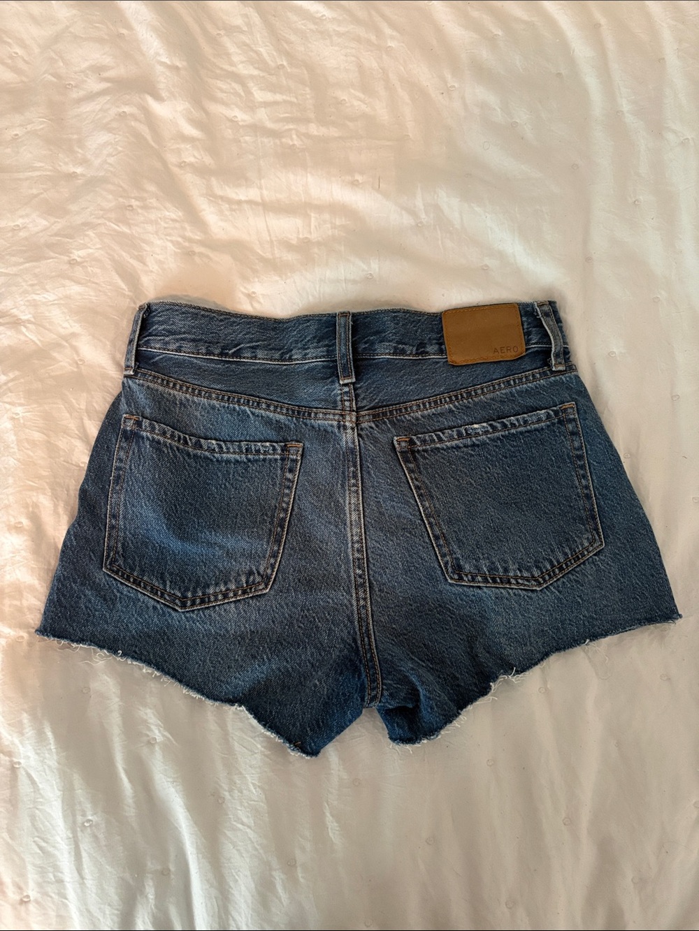 Women’s Distressed Denim Shorts - Blue - Picture 2 of 4
